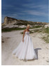 Strapless Beaded White Lace Tulle Fairytale Wedding Dress